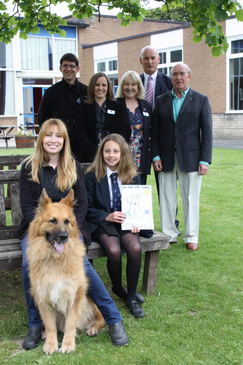 Prize presented to Imogen for Dog Fouling poster